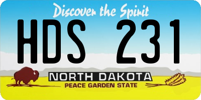 ND license plate HDS231