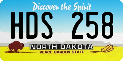 ND license plate HDS258