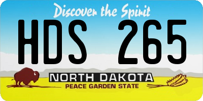 ND license plate HDS265