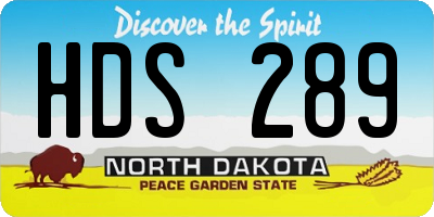 ND license plate HDS289