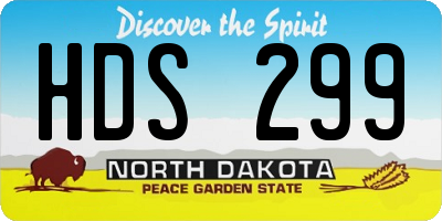 ND license plate HDS299