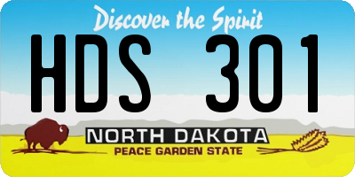 ND license plate HDS301