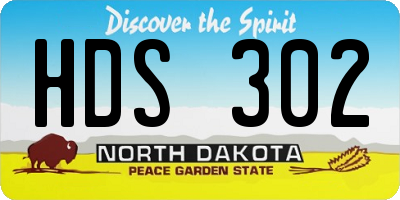 ND license plate HDS302