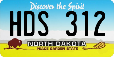 ND license plate HDS312