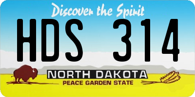 ND license plate HDS314