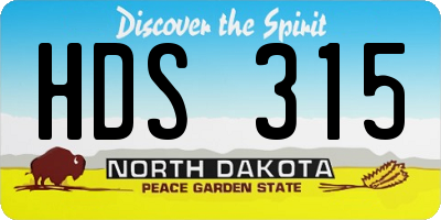 ND license plate HDS315
