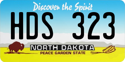 ND license plate HDS323