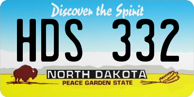 ND license plate HDS332