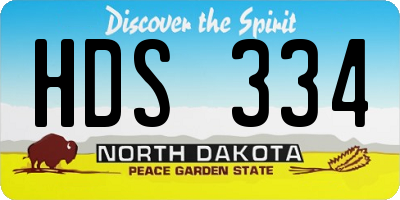 ND license plate HDS334