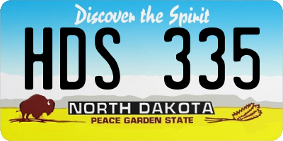 ND license plate HDS335