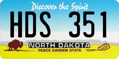 ND license plate HDS351