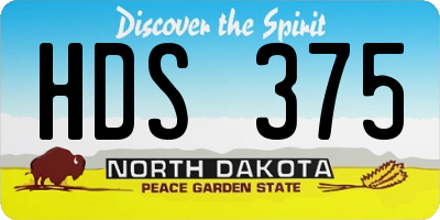 ND license plate HDS375