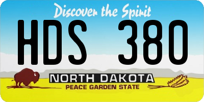 ND license plate HDS380