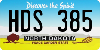 ND license plate HDS385