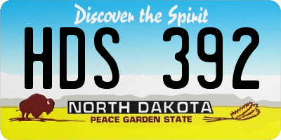 ND license plate HDS392