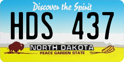 ND license plate HDS437