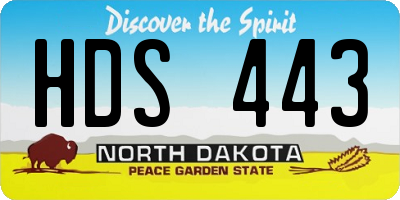 ND license plate HDS443