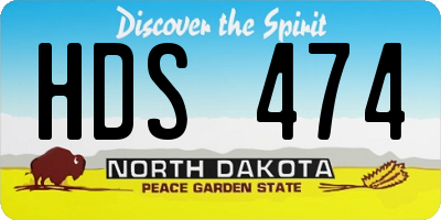ND license plate HDS474