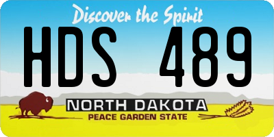 ND license plate HDS489