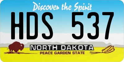ND license plate HDS537