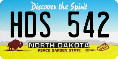 ND license plate HDS542