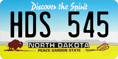 ND license plate HDS545