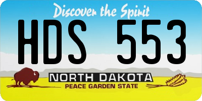ND license plate HDS553