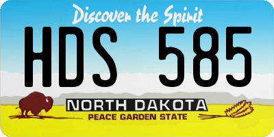 ND license plate HDS585