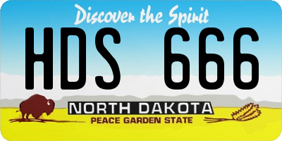 ND license plate HDS666
