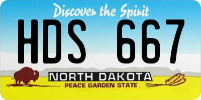 ND license plate HDS667