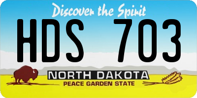 ND license plate HDS703