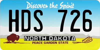 ND license plate HDS726