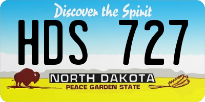 ND license plate HDS727