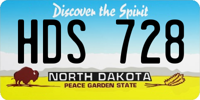 ND license plate HDS728