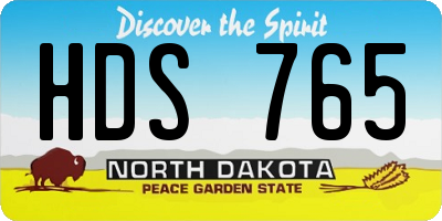 ND license plate HDS765