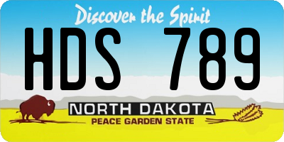 ND license plate HDS789