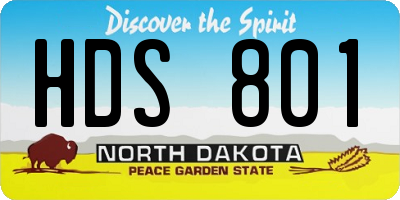 ND license plate HDS801