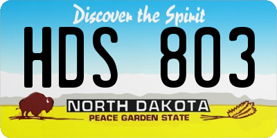ND license plate HDS803