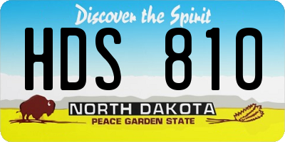 ND license plate HDS810