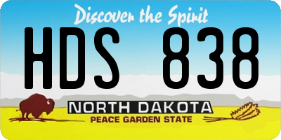 ND license plate HDS838