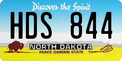 ND license plate HDS844