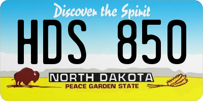 ND license plate HDS850