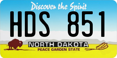 ND license plate HDS851