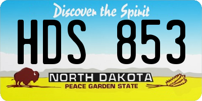 ND license plate HDS853