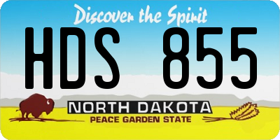 ND license plate HDS855