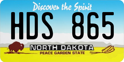 ND license plate HDS865