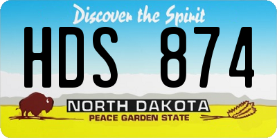 ND license plate HDS874
