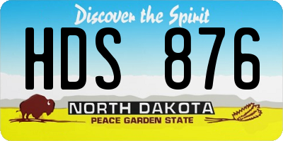 ND license plate HDS876