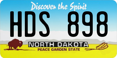 ND license plate HDS898