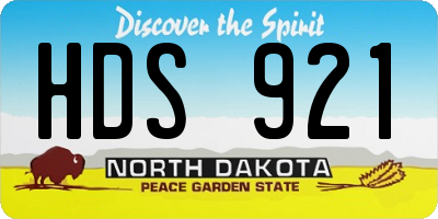 ND license plate HDS921